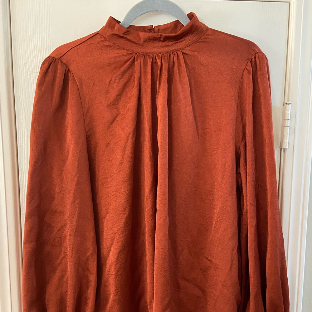 BNWT Rust Blouse Satin Size Large
